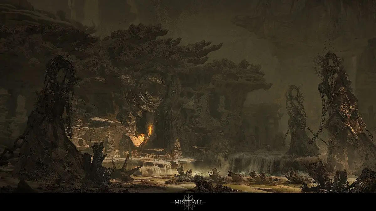 World map showing server regional nodes in Mistfall Hunter